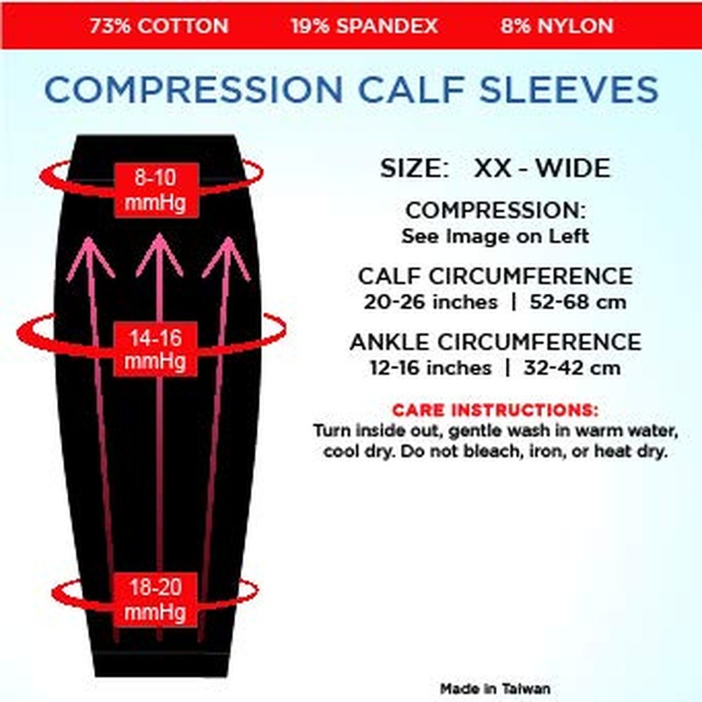 Compression Calf Sleeves Extra Wide - Soothing Gradient Support with Comfy Cu...