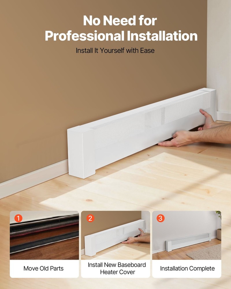 VEVOR Baseboard Heater Covers, Basic Series 4 ft Standard Electric Heating Unit