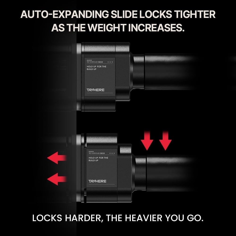 Doorway Pull Up Bar, Patented Flat Structure with Uninterrupted Full-Length Grip