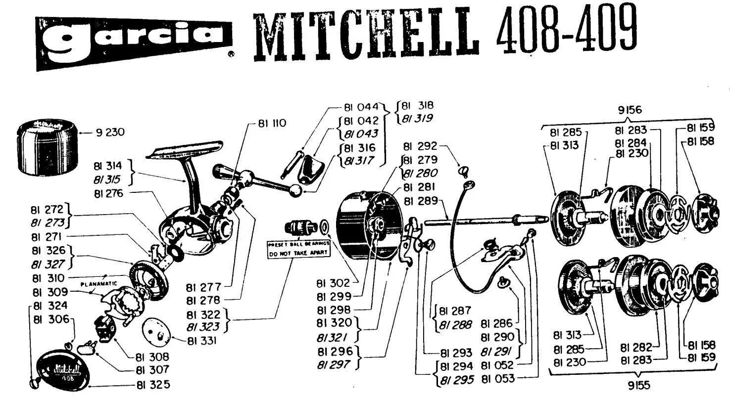 new Old Stock Garcia Mitchell 308 309 408 908 Fishing Reel Parts YOU PICK
