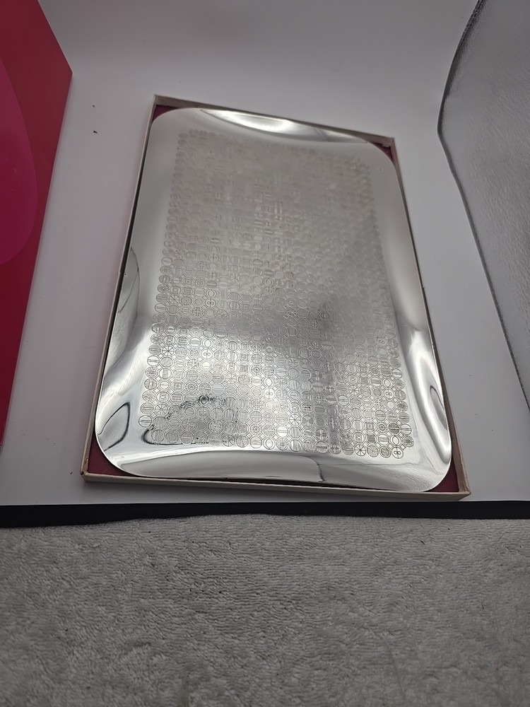 WMF S-Collection Silver Plated Serving Tray 7469 348 with Etched Pattern