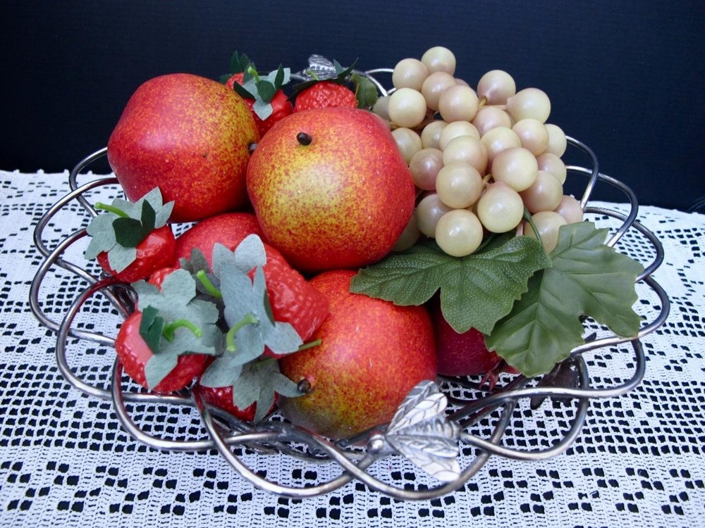Godinger Silverplate Serving / Bread / Fruit Basket Butterfly Dragonfly Bee Bug