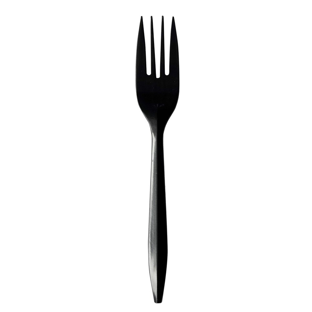 Boardwalk FORKBLPP Plastic Fork Mediumweight Cutlery - Black (1000/CT) New