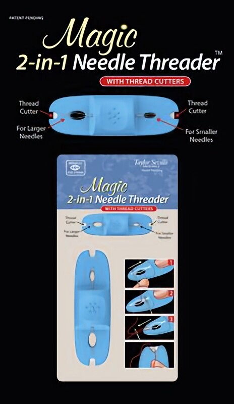 Magic 2-in-1 Needle Threader™ - With Thread Cutter for Large & Small Eye Needles