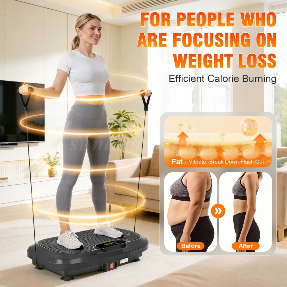 Vibration Plate Exercise Machine–200 Speed Levels + 10 Preset Programs 450lbs