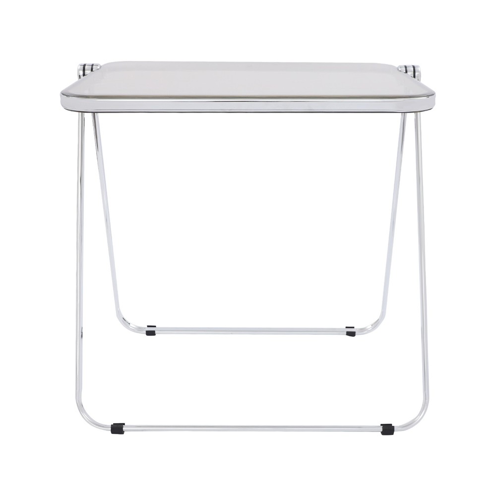 Clear Foldable Side Table, Tiny Desk for Home Office, Small Computer Desk