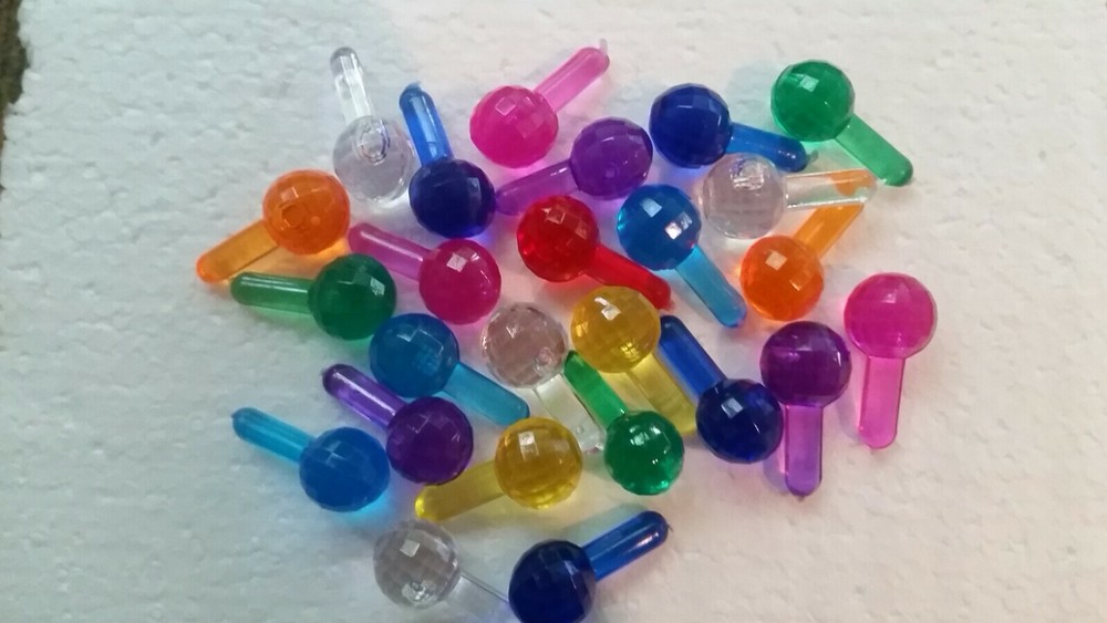 "Ceramic" Tree  Lights~Plastic~non-electric~Peg Lights(25) Large Assorted Globes