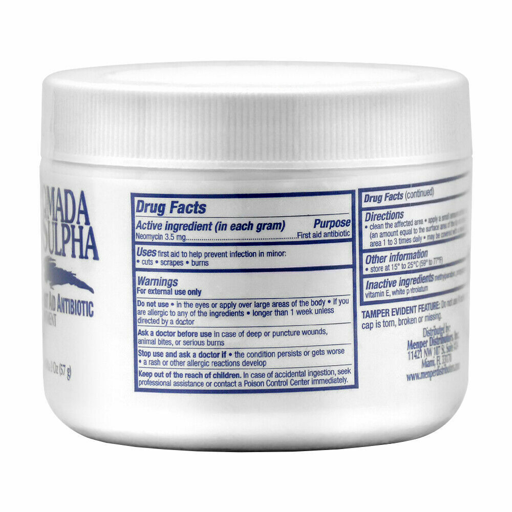 Pomada De Sulpha First Aid Antibiotic Ointment 2 oz 57 g