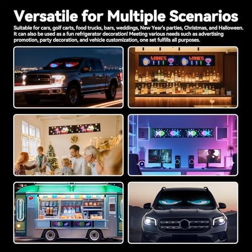 Devil Eyes Windshield LED Light 2PCS 13.7"x4" - Sync Programmable with