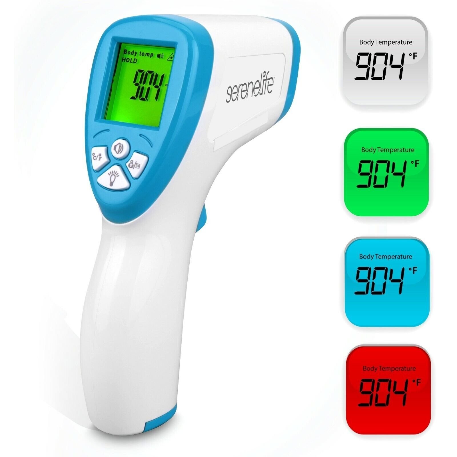 SereneLife Infrared Touchless Thermometer , Fever Alarm And Memory Recall