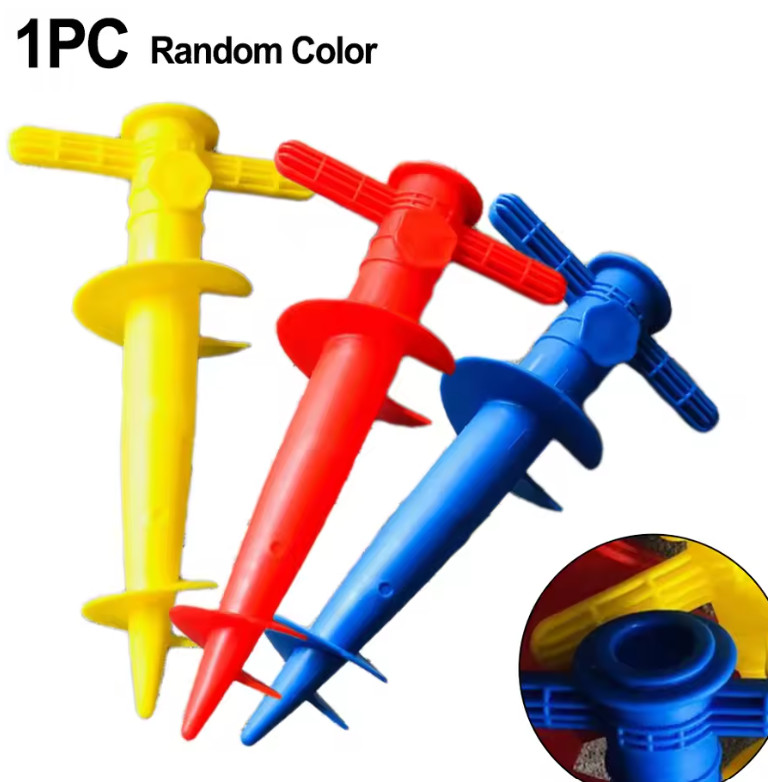 1pc Adjustable Plastic Umbrella Base Spike–Secure Anchor Stand for Beach & Patio