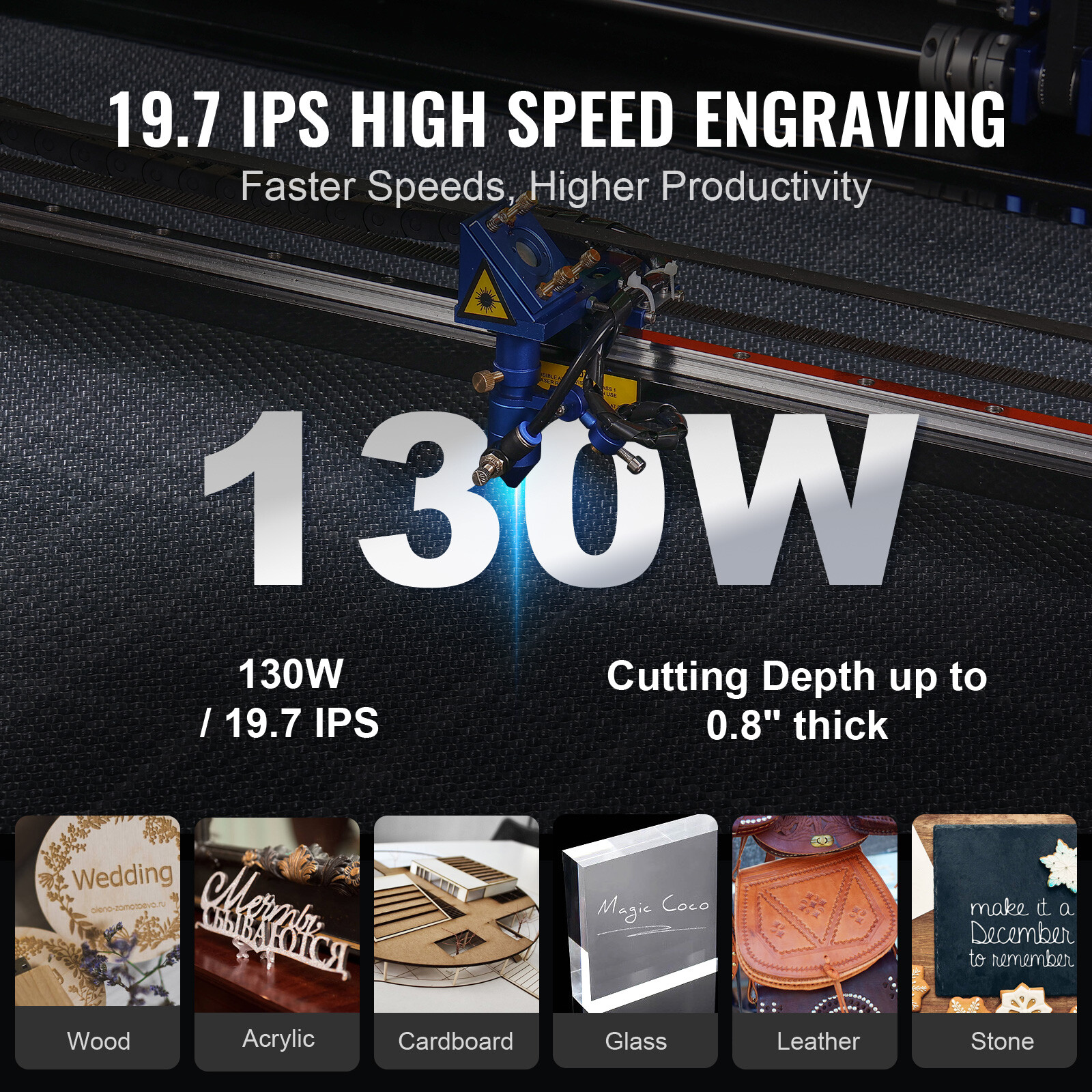 VEVOR 130W CO2 Laser Engraver Cutter 35 x 55 in Engraving Cutting Machine