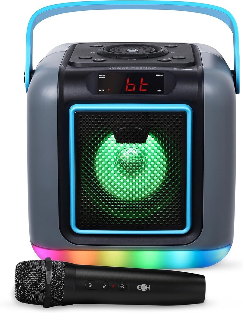 Singing Machine Cube Bluetooth Karaoke System with Wireless Microphone