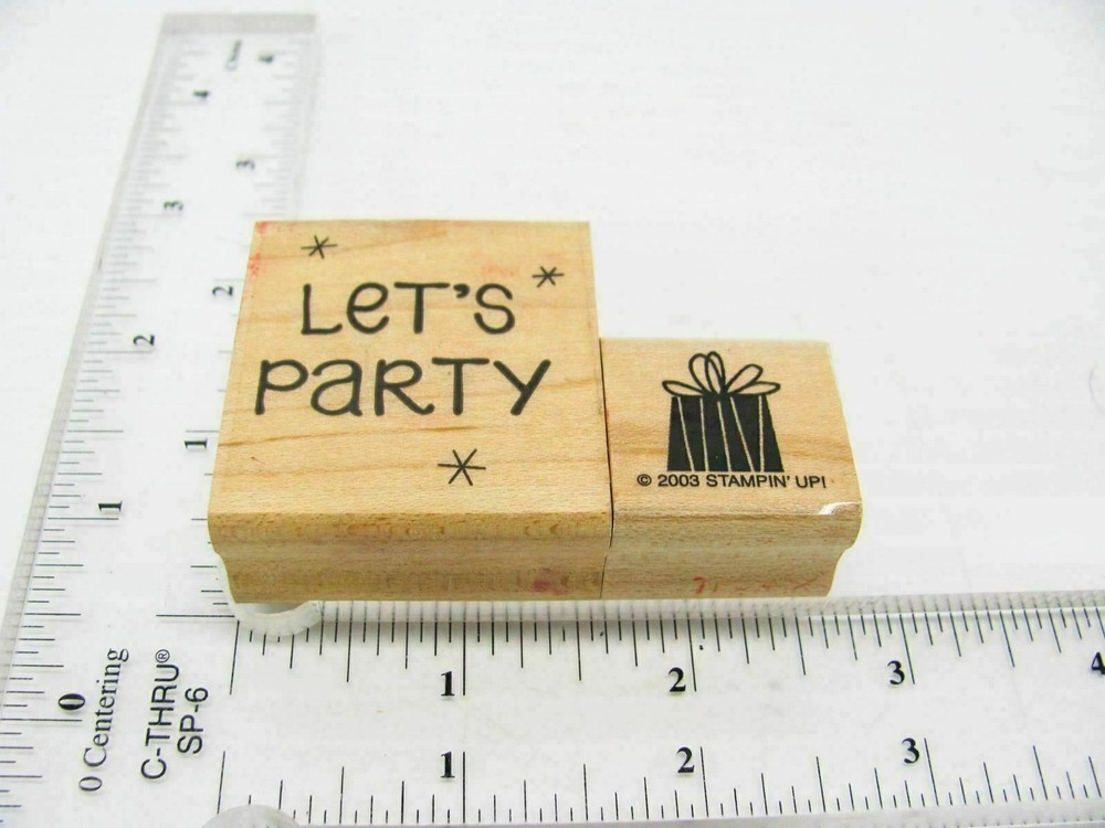 Lets Party Gift Rubber Stamp - Stamp Set A263