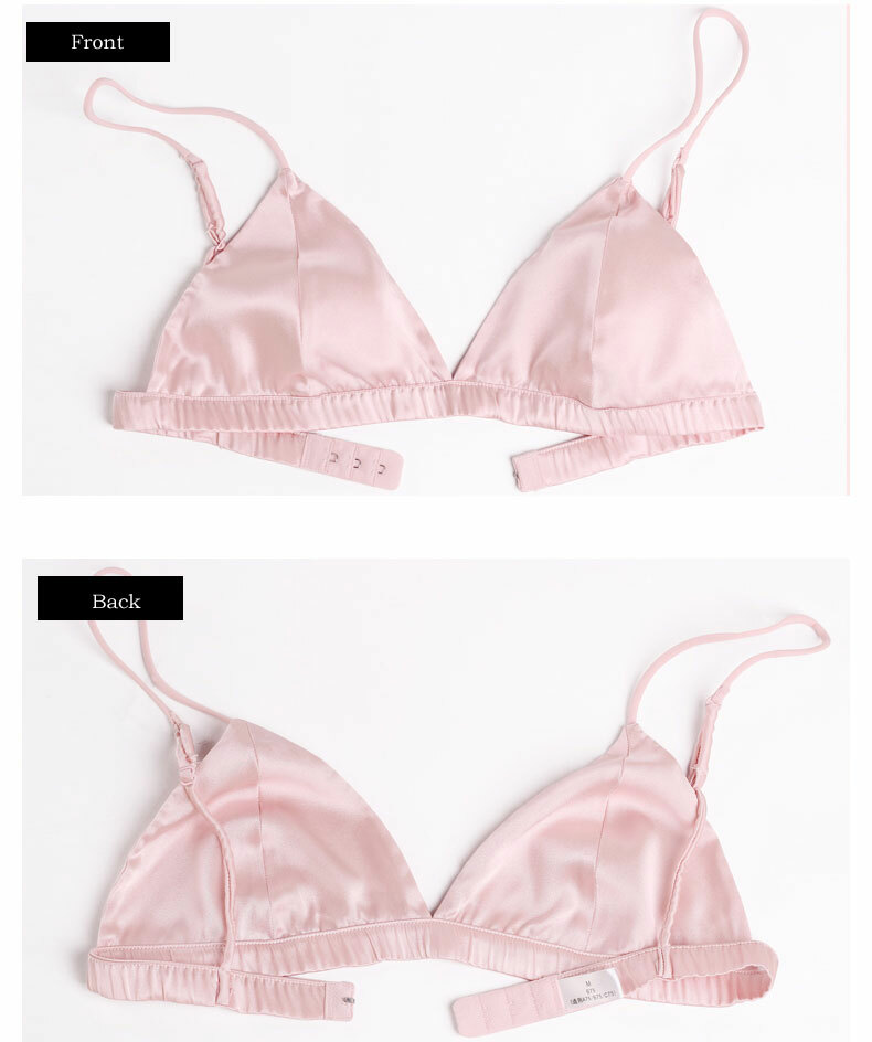 Natural Plain Silk Wire Free Triangle Bra Sexy and Comfortable