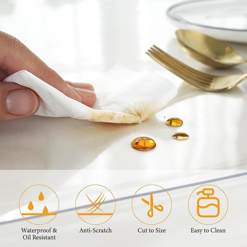 2mm Thick Clear Table Cover Protector 36 x 36" x 60" (Rectangular) Clear 2mm