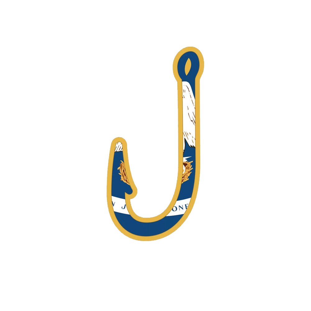 Louisiana Fish Hook Sticker Decal