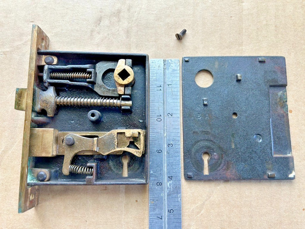 Vintage iron & brass mortise Door Lock