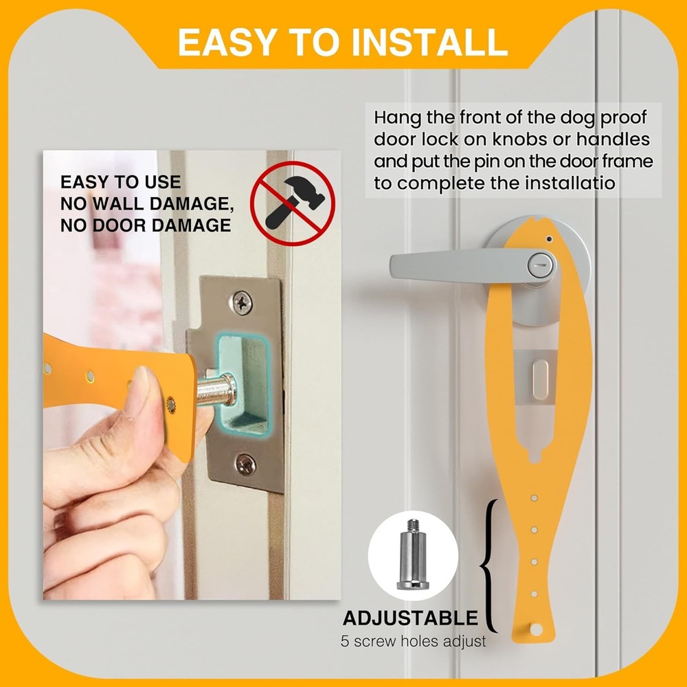 2Pcs Adjustable Cat Door Holder Latch Strap for Cats Easy Install