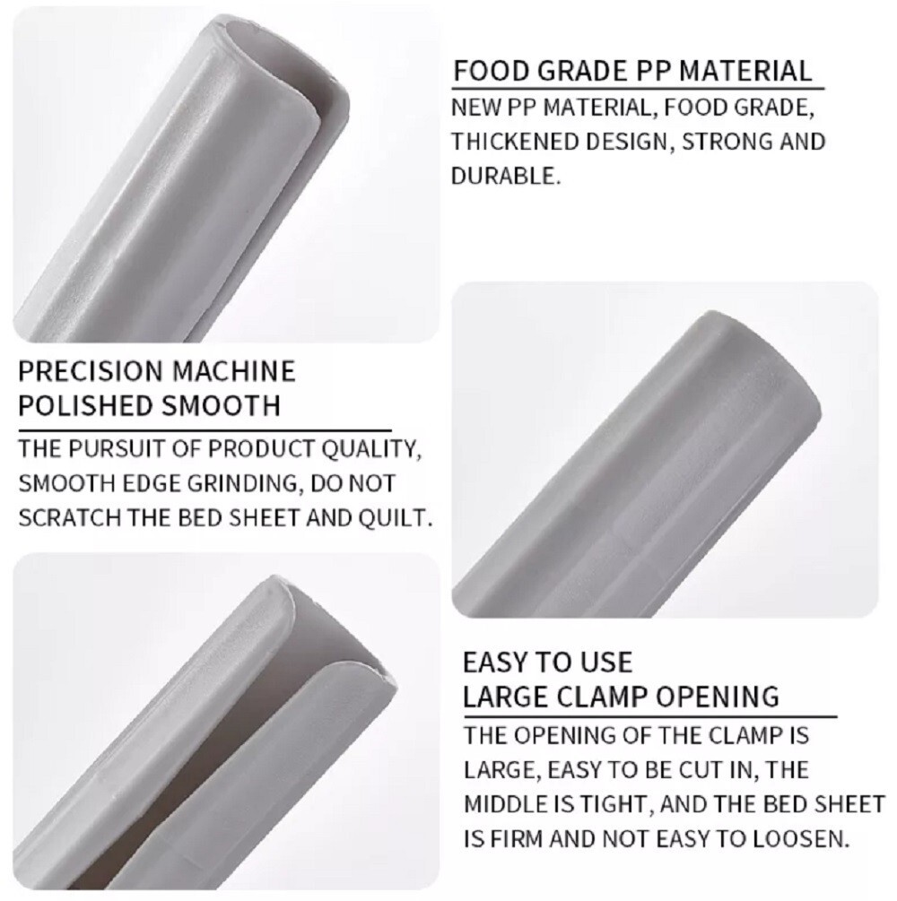 24-Piece Bed Sheet Holder Clips - Plastic Grippers Fasteners to Keep Sheets Snug