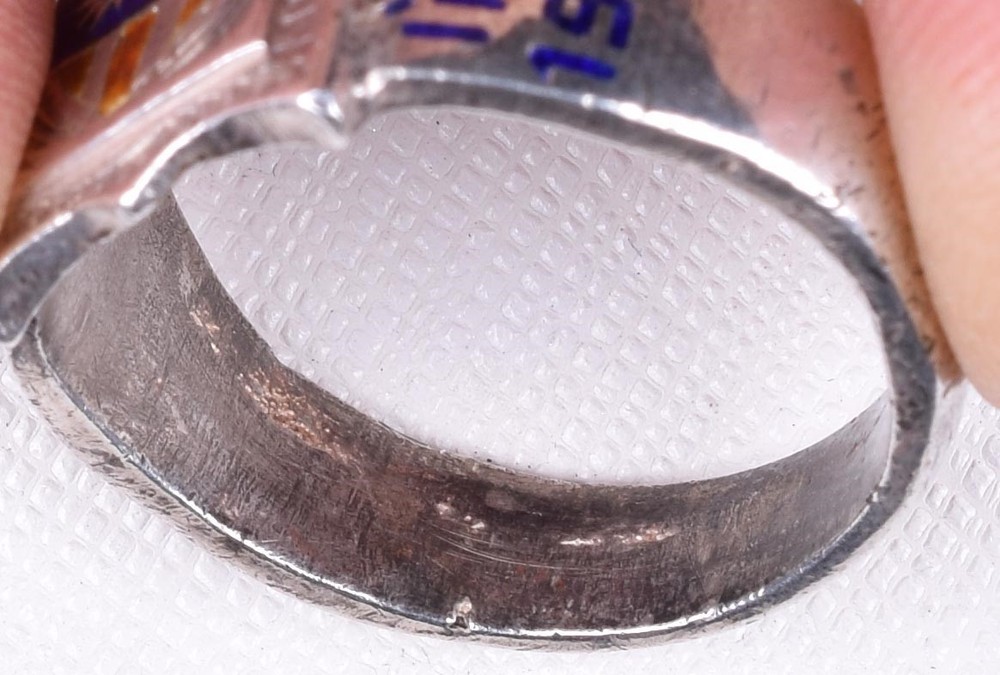 1944 WW2 India China Burma Campaign Ring Enameled Sz 10.5