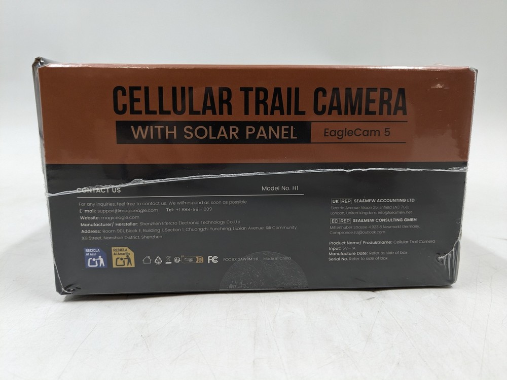 Magic Eagle EagleCam 5 Cellular Trail Camera w/ Solar Panel 92Ft Detection (H1)