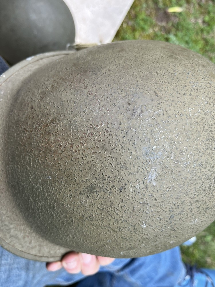 WW2 M1 Helmet Front Seam