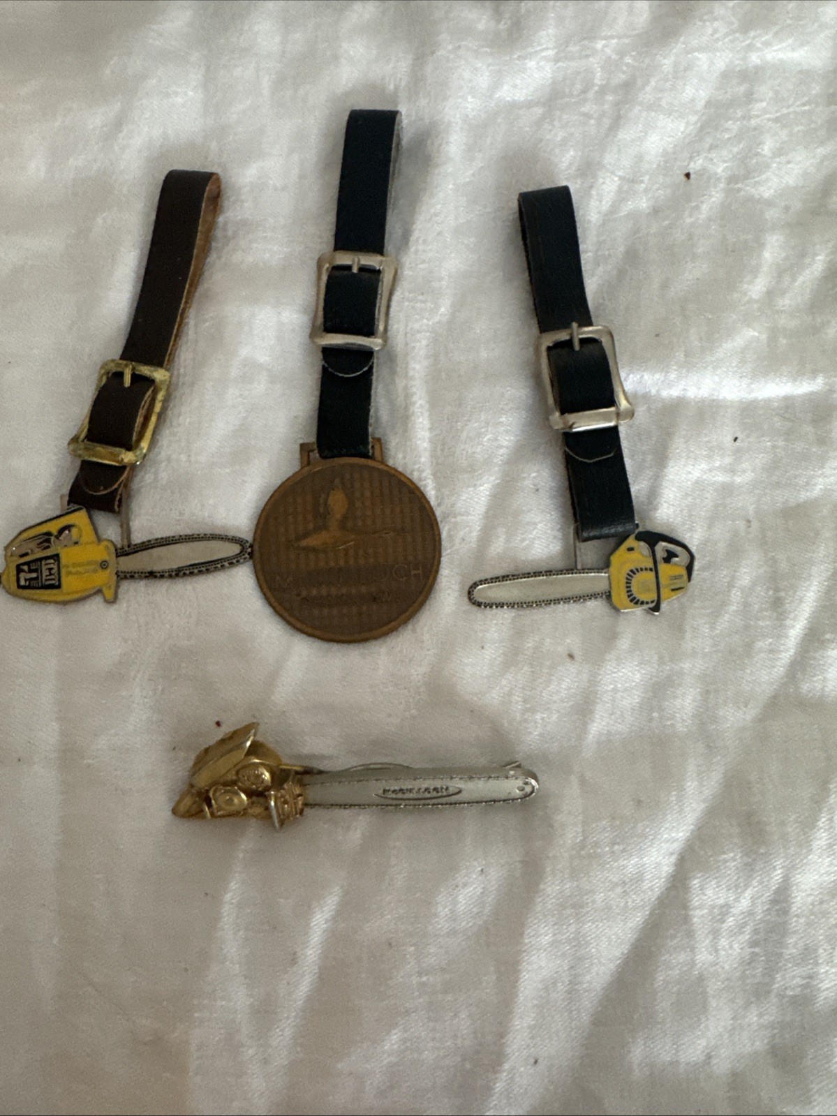 McCulloch Chainsaw Watch Fob Lot & Tie clip/Money Clip