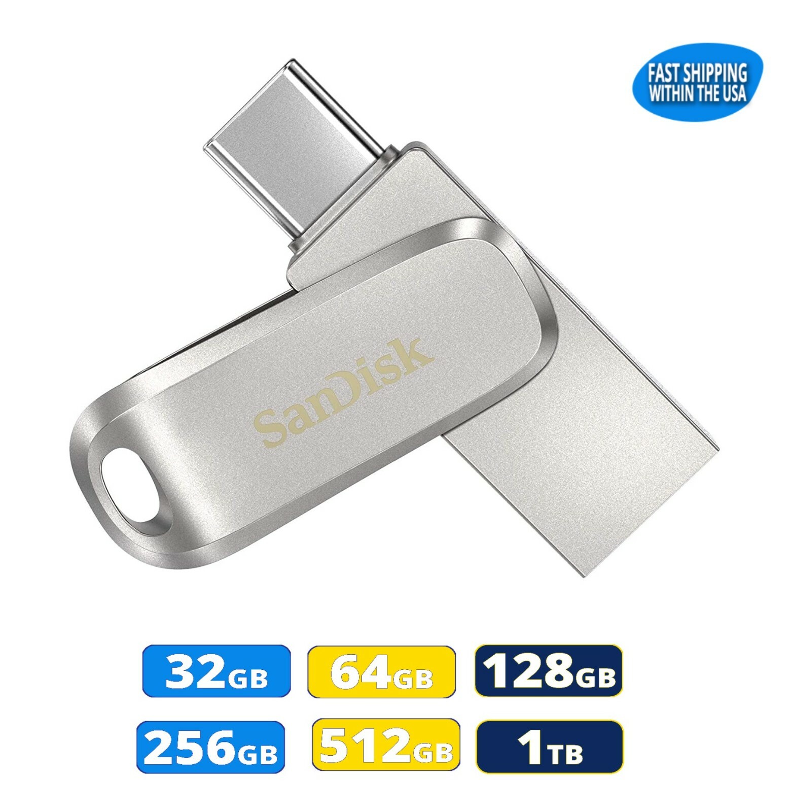 SanDisk Ultra Dual Drive Luxe USB Type-C & Type-A (SDDDC4) 256GB 512GB 1TB lot