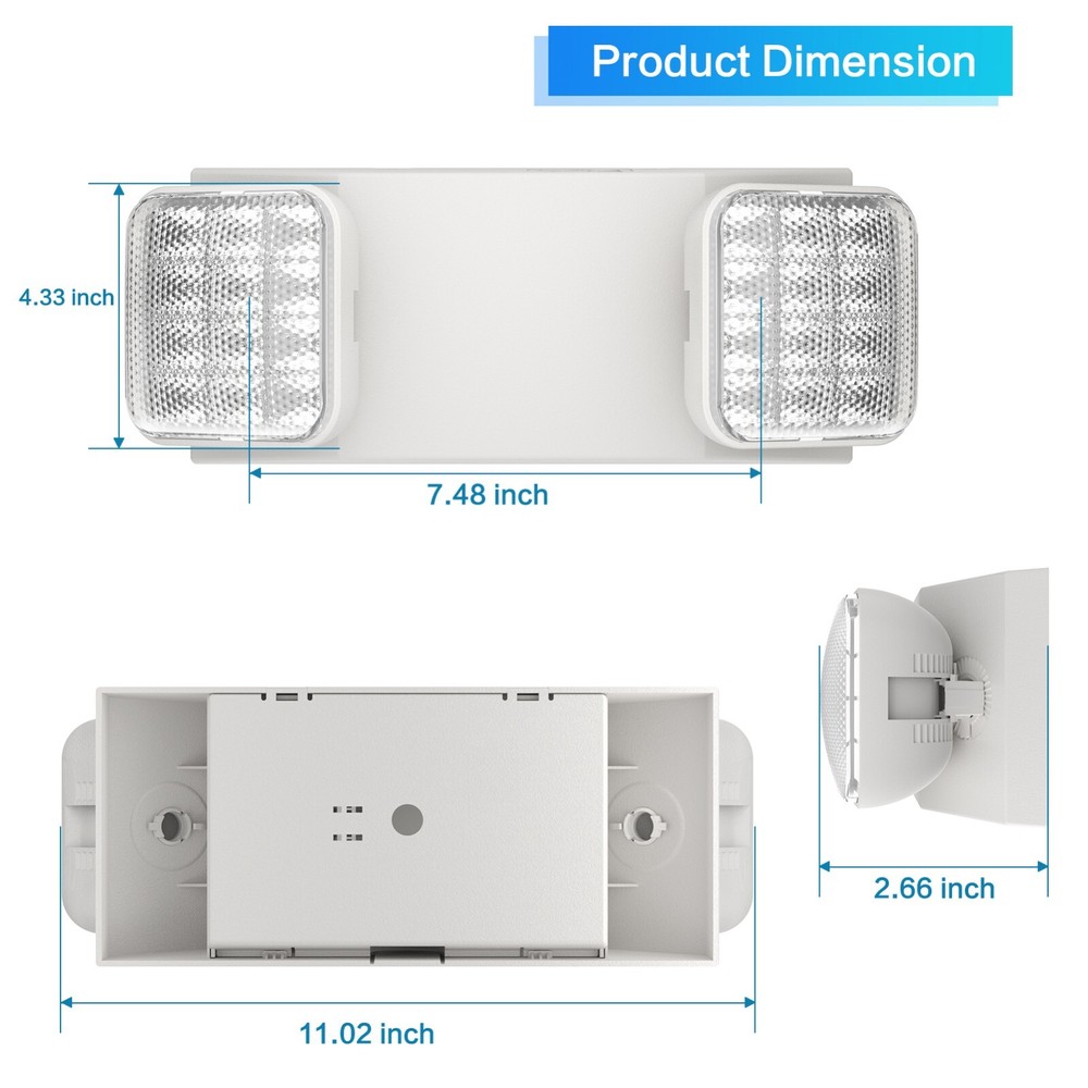 12 Packs UL Listed Led Emergency Light Exit Signs White Commercial Exit Lighting