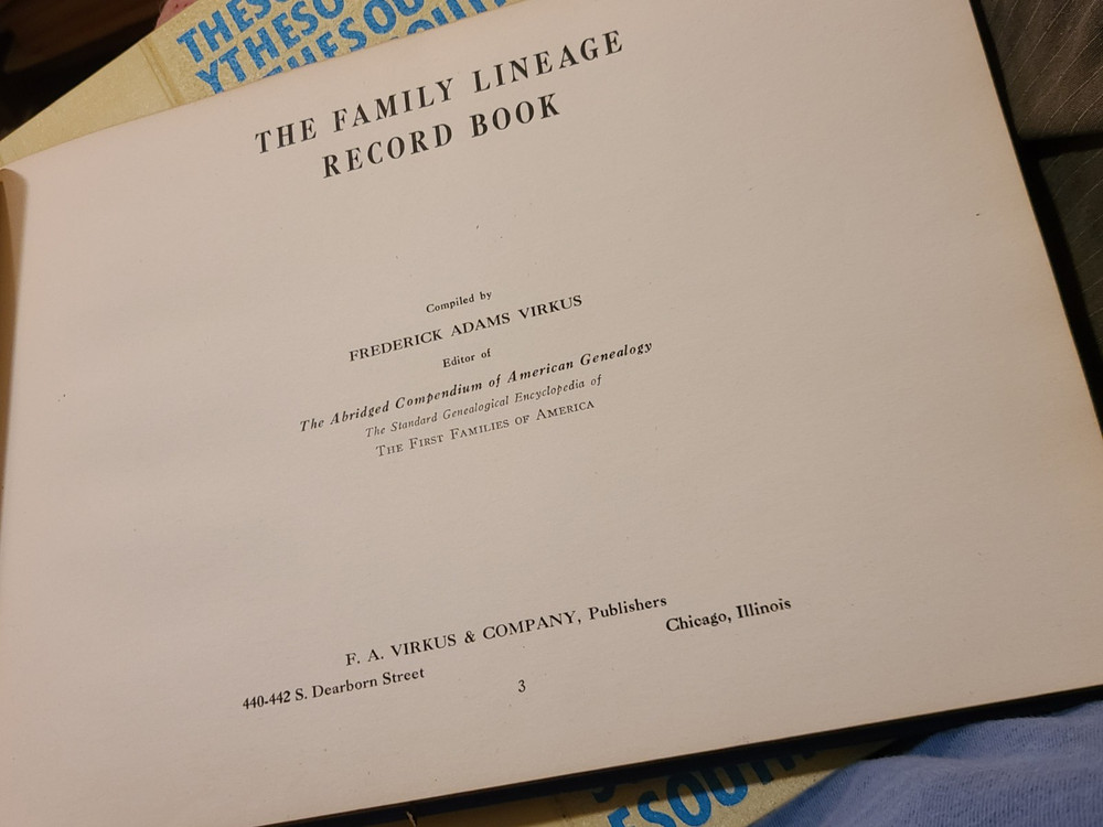 Vintage Genealogy Record Book