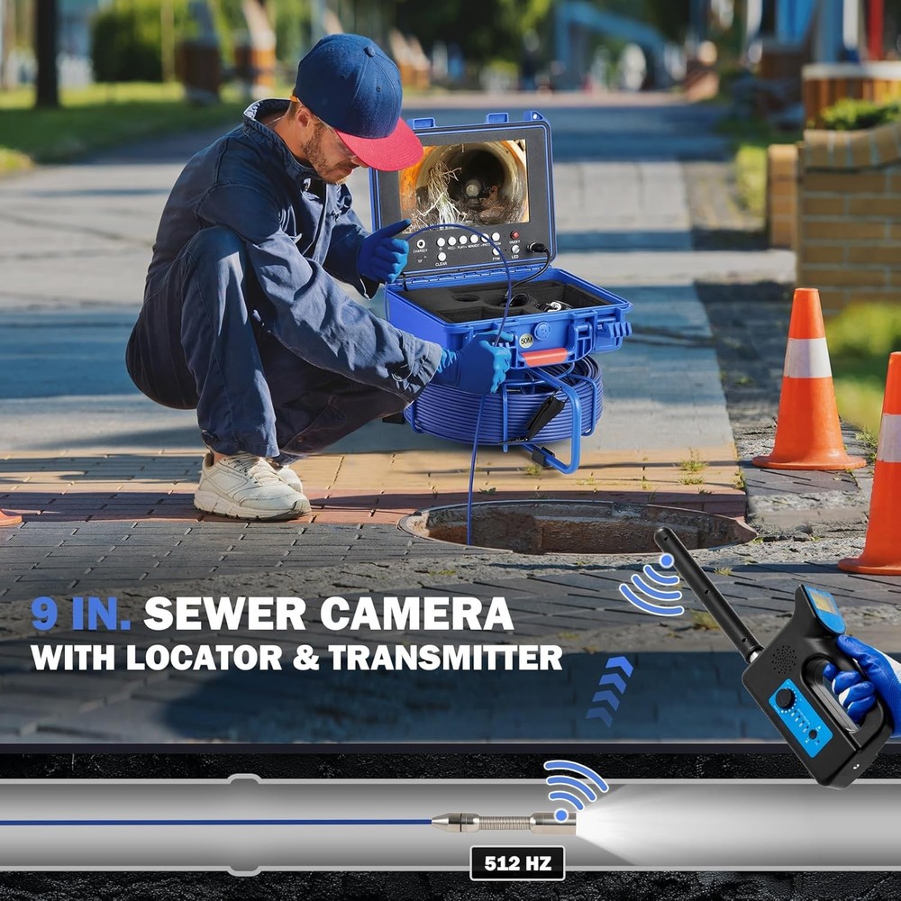 ZELCAN Self-Leveling Sewer Camera with Locator