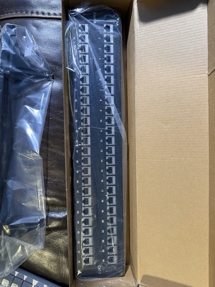 Rapink Patch Panel 48 Port Cat7 with Inline Keystone 10G Support, Coupler Pat...