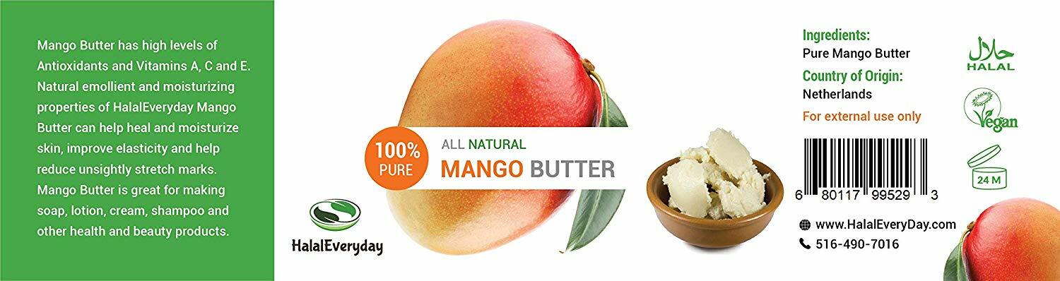 Raw Mango Butter Unrefined - 100% Pure Organic Natural Vegan Skin Hair Body BULK