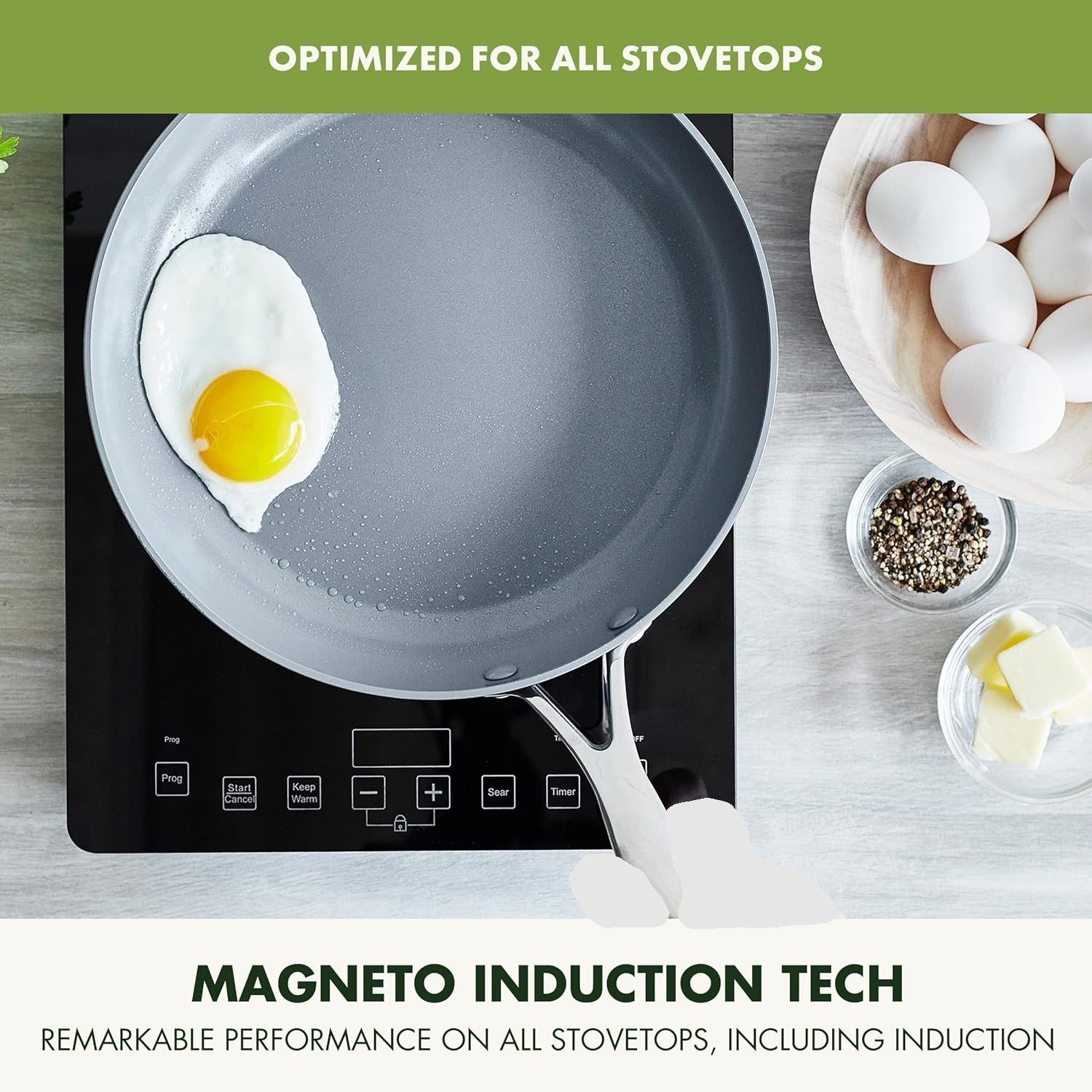 GreenPan Valencia Pro Hard Anodized Healthy Ceramic Nonstick 8 9.5 and 11 Fry