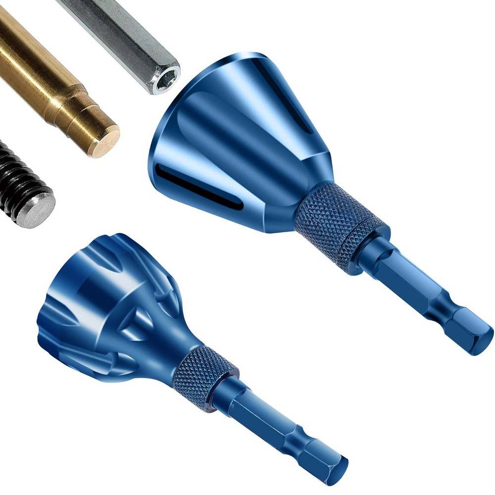 2PCS Blue Drill Bit Deburring External Chamfer Tool 1/4'' Hex Shank Remove Burr