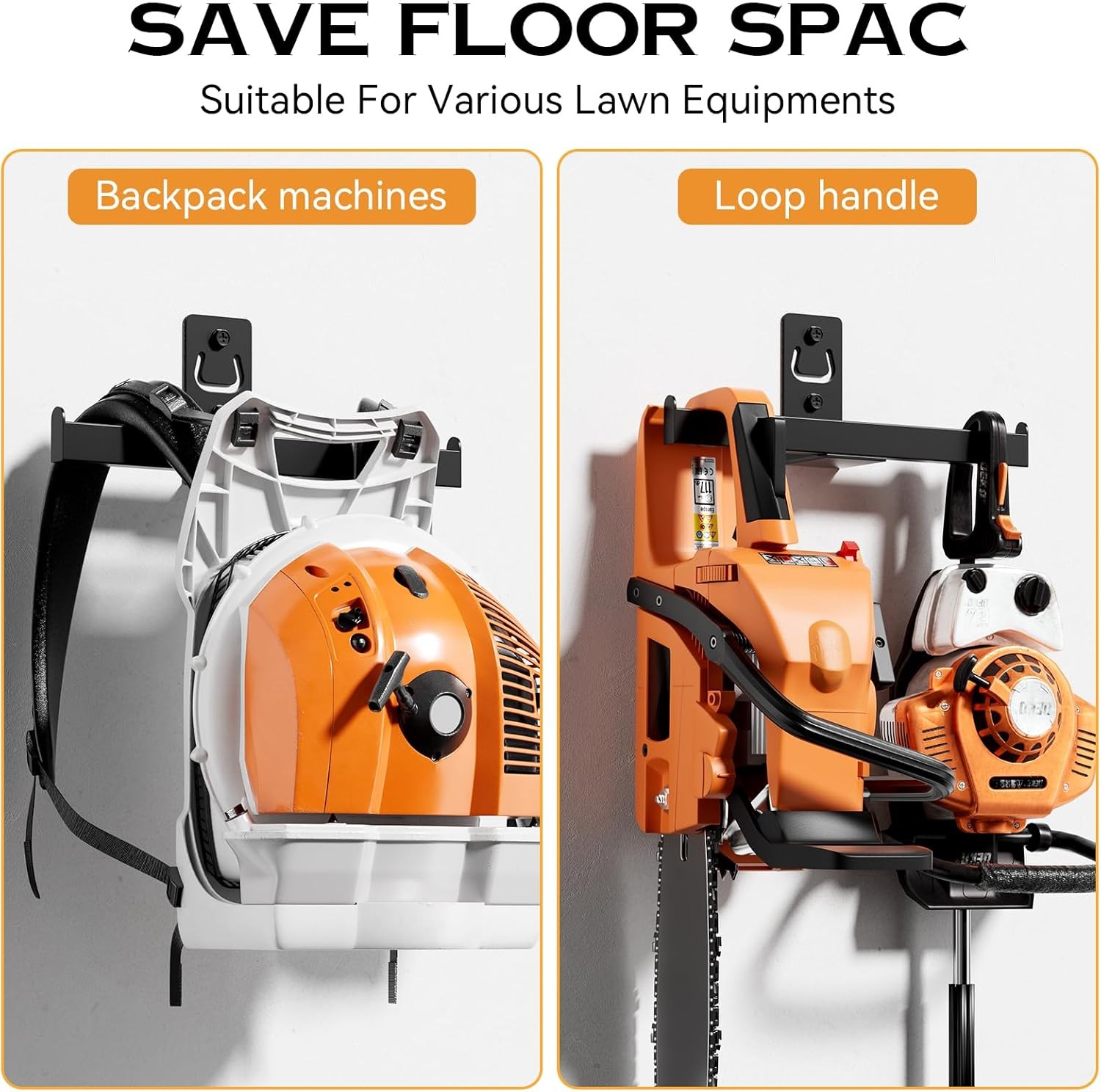 Backpack Leaf Blower Hanger, Sprayer Wall Mount,Heary Black 1 Pack