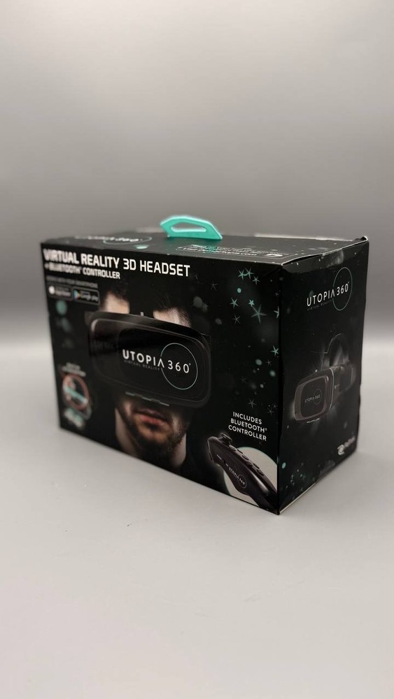 Utopia 360 Virtual Reality 3D Headset with Bluetooth Controller – New
