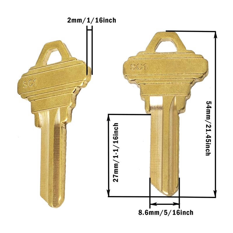 50PCS SC1 Brass Key Blanks