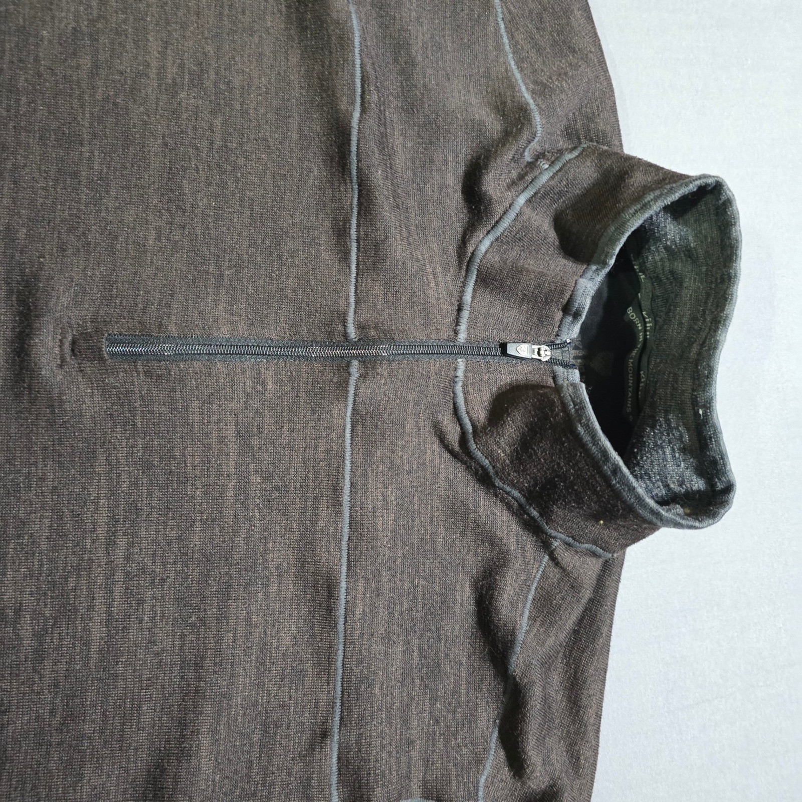 Kuhl Ryzer Mens Long Sleeve 1/4 Zip Fleece Pullover brownOutdoor Hiking medium