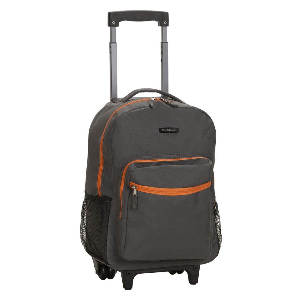 Rockland Double Handle Rolling Backpack, Charcoal, 17" One Size, CHARCOAL