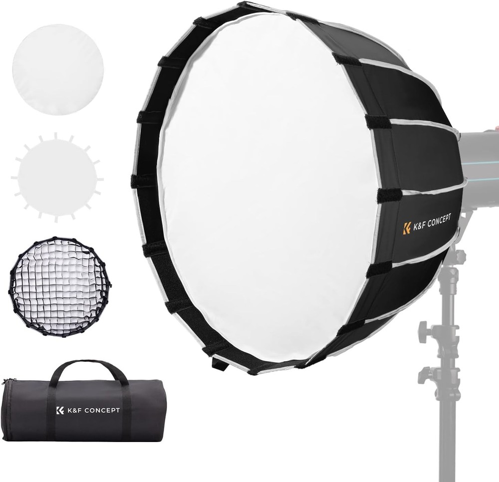 K&F Concept 35" Softbox Parabolic Hexadecagon for Bowens Mount Diffusers Studio