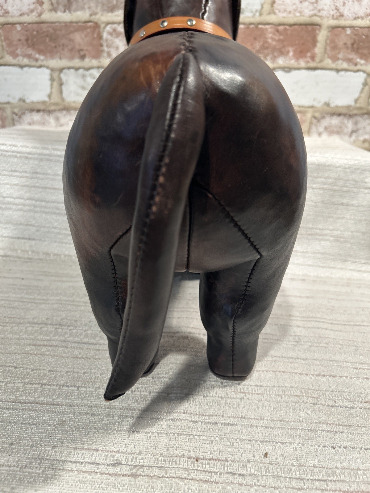 Vintage DIMITRI OMERSA Leather Dog Abercrombie Fitch Footstool Ottoman