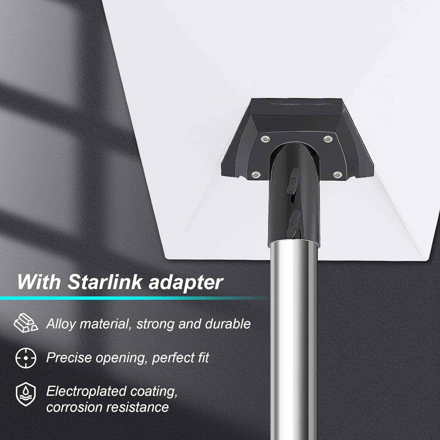 Starlink Gen 3 Pole Mount Kit, 9ft Starlink Ground Pole, Pipe Adapter Included