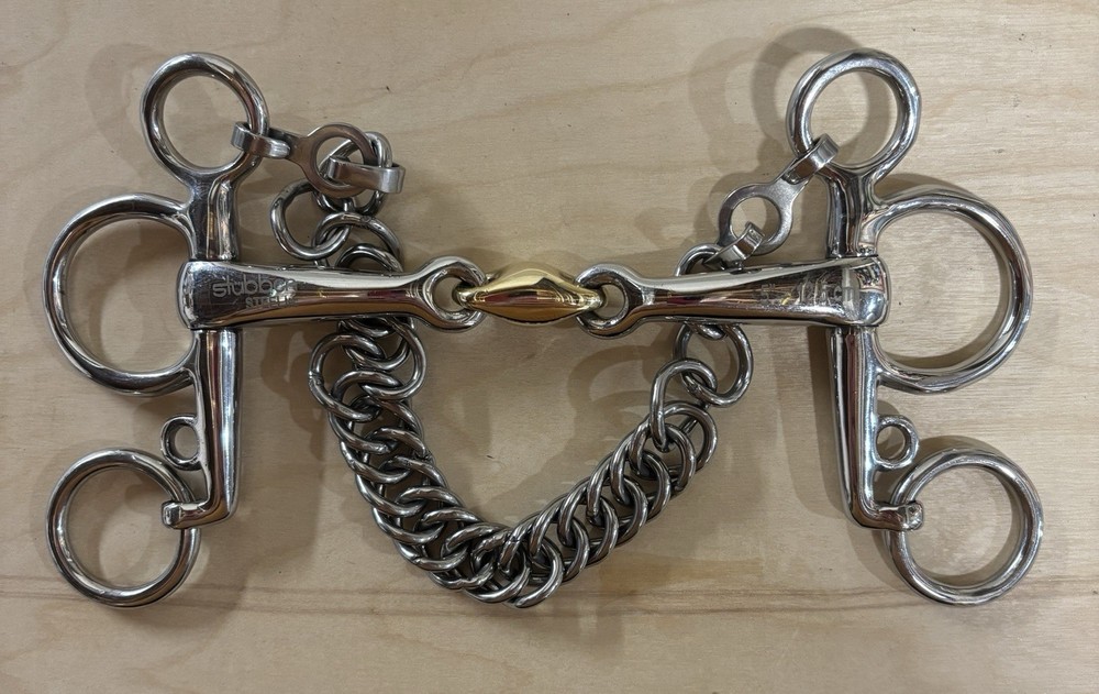 Stubben Sweet Copper Link Double Jointed Pelham Snaffle Bit - 5"