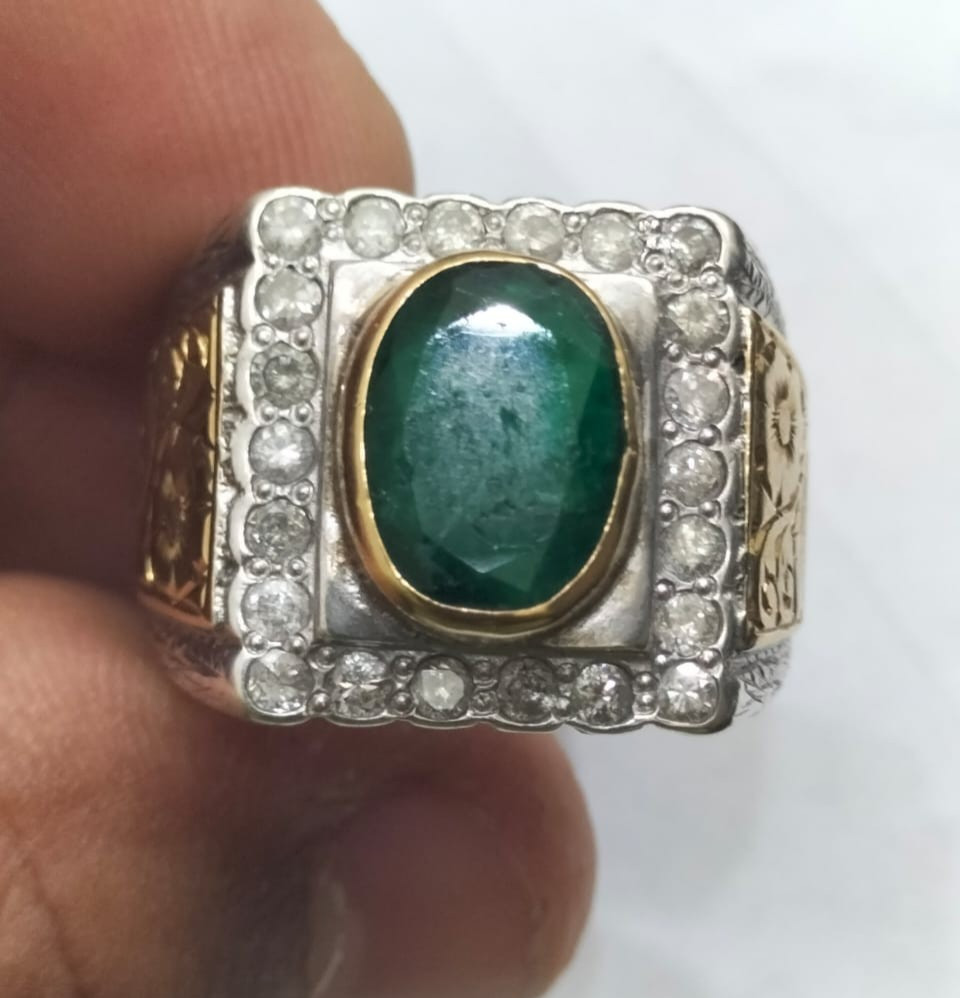 Emerald, natural Emerald, Emerald Ring, Emerald For Men, Handmade Ring