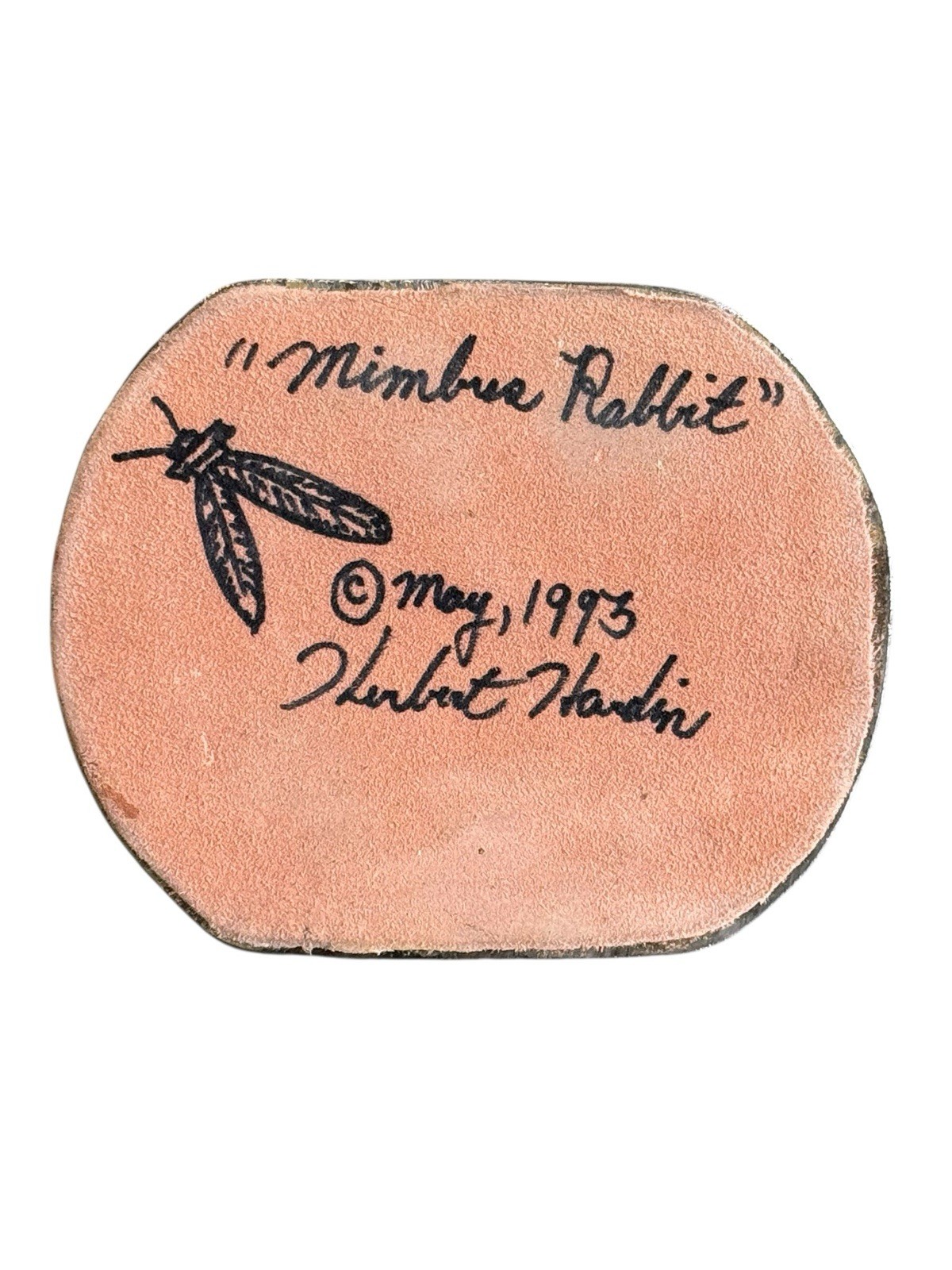 Herbert Hardin Signed Metal Mimbus Rabbit Sculpture 1993 Santa Clara Southwest