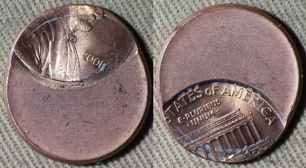 Error : Lincoln Cent 2001 Full Date 75% Off Center IREC1883