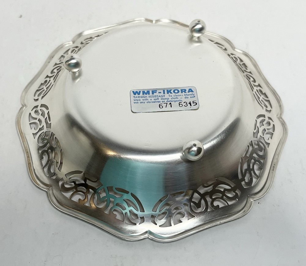 Vintage WMF IKORA 6” Silver Plated Candy Trinket Footed Plate Bowl Germany