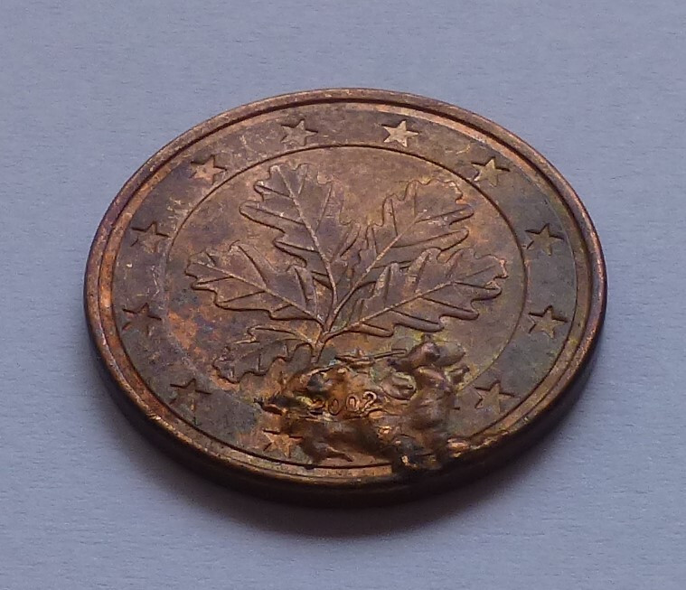 Error: Germany 5 Euro Cent 2002, Mint error